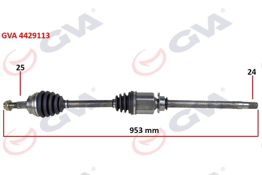 GVA KOMPLE AKS SAĞ FIORINO 1.3 MTJ 07-13 953mm AKS LALE Lİ OEM: 51787180 - GVA 4429113 kodlu oto yedek parça görseli