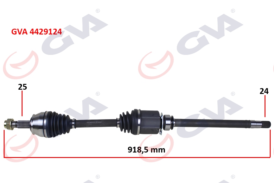 GVA AKS KOMPLE SAĞ BIPPER-NEMO 1.3 HDI 10> FIORINO 1.3 MJTD Euro5 MOT. 13> İÇ AKS KAFALI OEM: 1607440180-1612383480-51975576 - GVA 4429124 kodlu oto yedek parça görseli