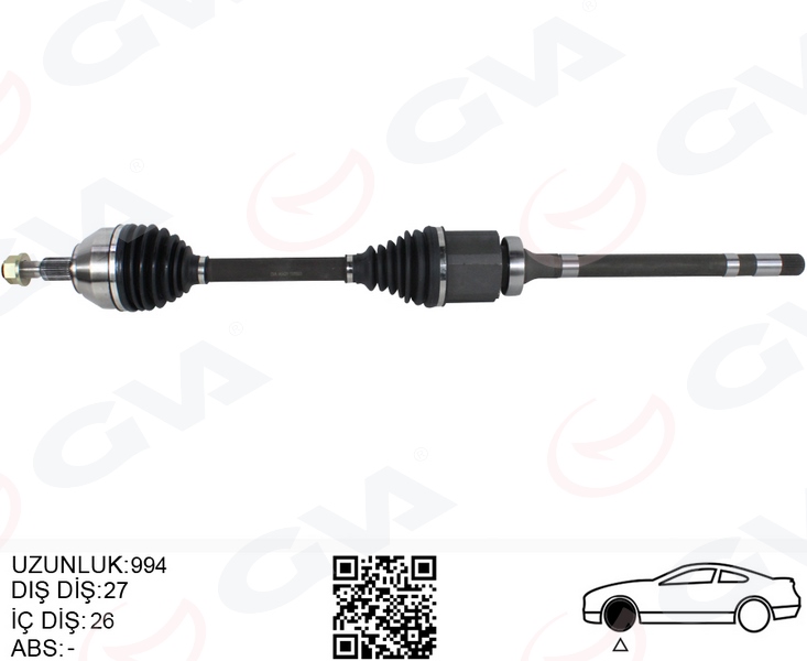 GVA ON AKS KOMPLE SAG KUGA I 08 13 2.0 TDCI OEM: 8V413B436AC-8V413B436AD-1683584 - GVA 4434000 kodlu oto yedek parça görseli