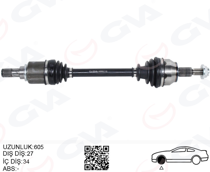 GVA ÖN AKS KOMPLE SOL FORD FOCUS III 1.6 TI 11 17 BENZINLI EV613B437EA-BV613B437BA-2066256 OEM: EV613B437EA-BV613B437BA-2066256 - GVA 4435004 kodlu oto yedek parça görseli