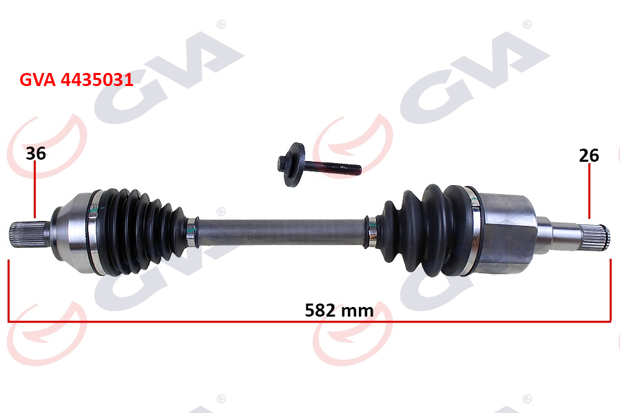 GVA ÖN AKS KOMPLE SOL FORD FOCUS II 1.6TDCİ 04 11-CMAX 1.6TDCİ 04 11 VOLVO S40 II 04 12 S40 II 544 05 12 V50 545 05 12 1.6D-1.8-2.0D 26X36X583MM OEM: 3M513B437DAF-3M513B437DAG-1682285 - GVA 4435031 kodlu oto yedek parça görseli