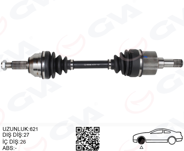 GVA ÖN AKS KOMPLE SOL FORD MONDEO I -II 1.6- 1.8 - 2.0 93 00 96BG 3B437 AAB-1023212 OEM: 96BG 3B437 AAB-1023212 - GVA 4437001 kodlu oto yedek parça görseli