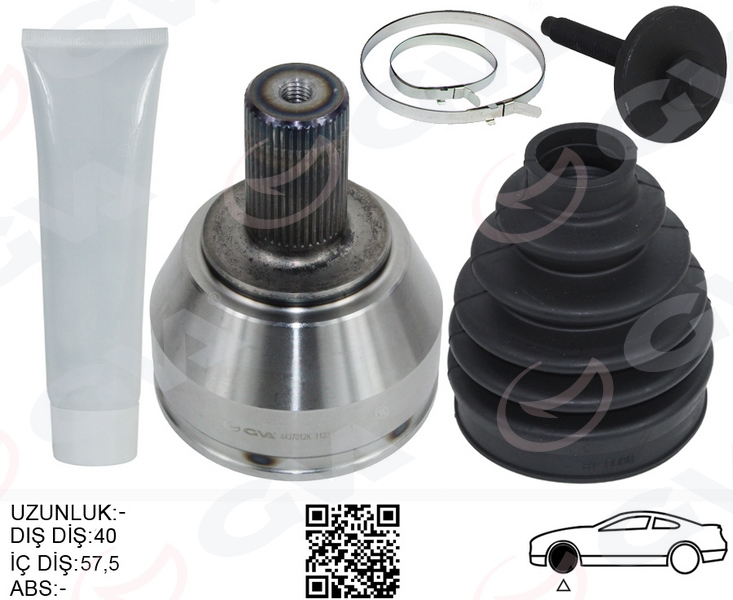 GVA ÖN AKS KAFASI DIŞ SAĞ-SOL MONDEO IV 07 14 S MAX GALAXY 06 15 1.6TDCI-2.0TDCI VOLVO V60 I T5 13 18 V70 III D3-D4 10 15 XC60 I D3-D4 09 14 OEM: 6G913A327LB-1504139-1727237 - GVA 4437012K kodlu oto yedek parça görseli