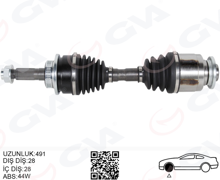 GVA ÖN AKS KOMPLE SOL FORD RANGER 2.5TDCI - 06 12 MAZDA BT2500 06 11 4X4 OEM: 6M343B437CA-1454573-1447140 - GVA 4438000 kodlu oto yedek parça görseli