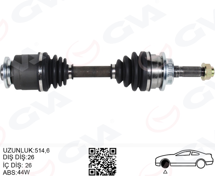 GVA ON AKS KOMPLE SOL FORD RANGER 2.5TD 02 07 MAZDA BT50 02 0 6 ABS LI 2M353B437AA-1339667 OEM: 2M353B437AA-1339667 - GVA 4438001 kodlu oto yedek parça görseli