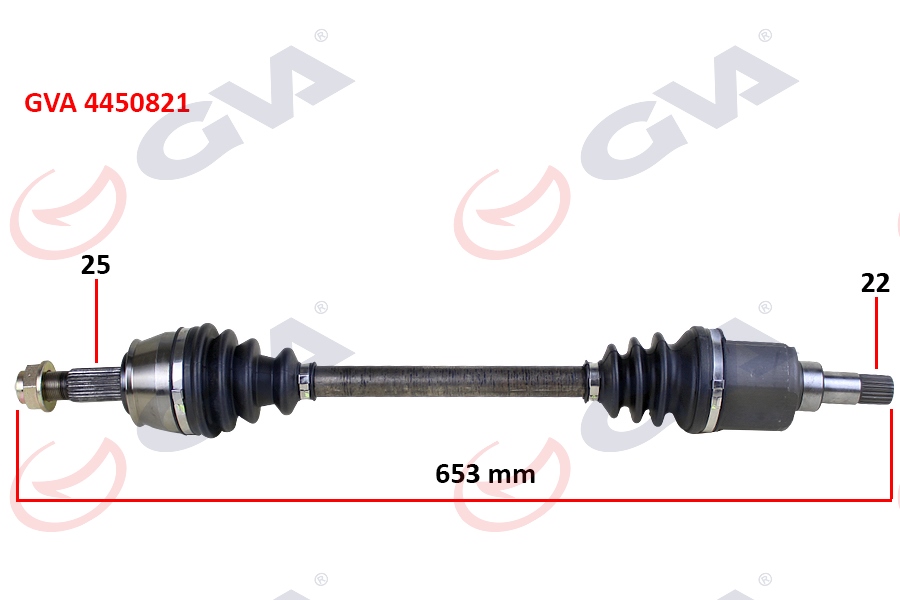 GVA KOMPLE AKS SOL BIPPER 1.4 HDI 07 653mm 3272.SL OEM: 3272.SL - GVA 4450821 kodlu oto yedek parça görseli
