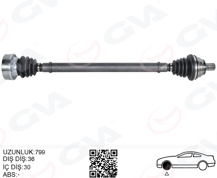 GVA KOMPLE AKS SAĞ DÜZ VİTES GOLF5-GOLF6-JETTA-A3-LEON 1.6 BENZİNLİ OEM: 1K0407272DR-5Q0407762X-1K0407272BG - GVA 4475092 kodlu oto yedek parça görseli