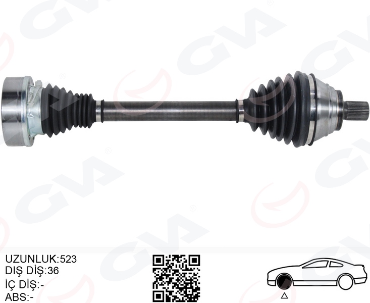 GVA AKS ÖN SOL GOLF PLUS 1.9TDI 05- GOLF V 1.9TDI 03- GOLF VI 2.0TDI 08- TORURAN 1.9TDI 03- OEM: 5Q0407271BP-5Q0407451X - GVA 4475093 kodlu oto yedek parça görseli