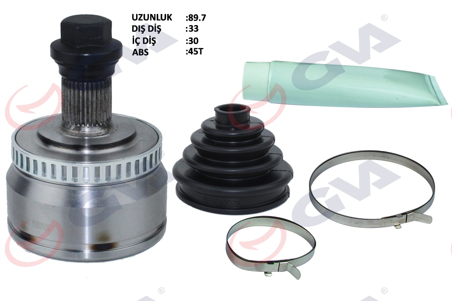 GVA AKS KAFASI DIŞ ÖN A4-PASSAT 1.8T 96-01 ABS Lİ 45 DİŞ 33x30x53 92mm OEM: 8D0498099B-8D0498099-8D0407305G - GVA 4475120K kodlu oto yedek parça görseli