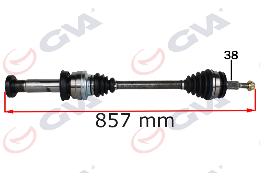 GVA KOMPLE AKS SAĞ DÜZ VİTES TRANSPORTER T6 2.0 TDI 860mm CAAB-CAAC-CAAE OEM: 7E0407272AB-7E0407272AP-7E0407452CX - GVA 4475260 kodlu oto yedek parça görseli