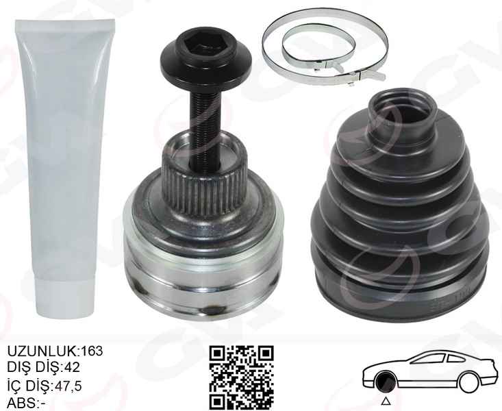 GVA AKS KAFASI KÖRÜKLÜ SET DIŞ A4-A5-Q5 2.0TDI 2008 OEM: 8R0498099 - GVA 4475265K kodlu oto yedek parça görseli