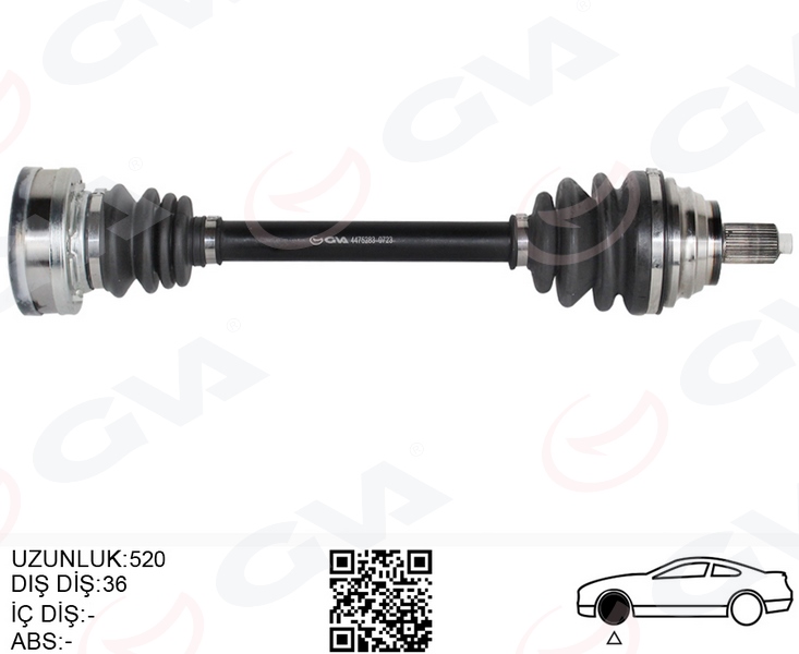 GVA KOMPLE AKS ÖN SOL GOLF-LEON-JETTA-PASSAT 1.6 TDİ TDİ 04-14 KISA CAYB-CAYC 1.6 TDİ OEM: 1K0407271AT-1K0407271CP-1K0407451FX - GVA 4475283 kodlu oto yedek parça görseli