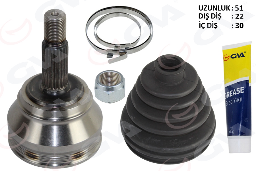 GVA AKS KAFASI DIŞ GOLF3-CLASSİC-CORDOBA 1.6-1.8 91- AFT-ABS 1.6-1.8 OEM: 1H0498340X-1H0498099-191498099B - GVA 4475298K kodlu oto yedek parça görseli