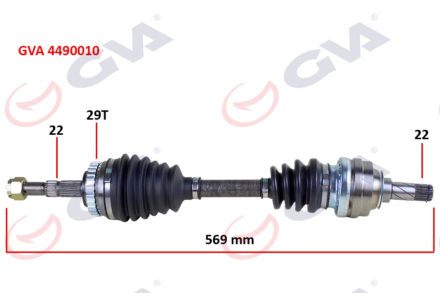 GVA KOMPLE AKS SOL CORSA B 1.2i 16V 93-00 ABS Lİ 569mm 29DİŞ 374222-26029828-93192081-374366 OEM: 374222-26029828-93192081-374366 - GVA 4490010 kodlu oto yedek parça görseli