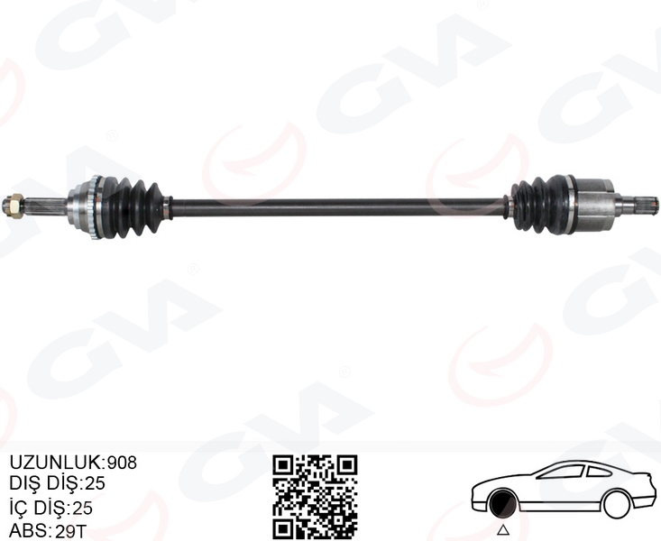 GVA KOMPLE AKS ÖN SAG HYUNDAI ACCENT ADMIRE 1.3-1.5-1.6 03-06 ACCENT MILENIUM 1.3-1.5-1.6 00-03 OEM: 4950025210 - GVA 4491054 kodlu oto yedek parça görseli