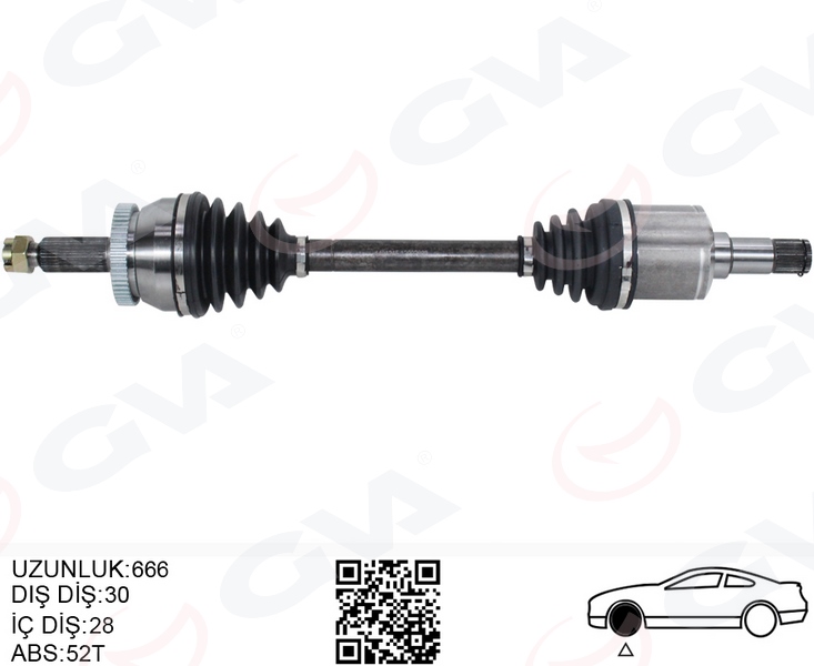 GVA KOMPLE AKS ÖN SOL ABSLI HYUNDAI SANTA FE CM 2.2 CRDI A-T 06-12 495002B350-495002B010-495002B360 OEM: 495002B350-495002B010-495002B360 - GVA 4491215 kodlu oto yedek parça görseli