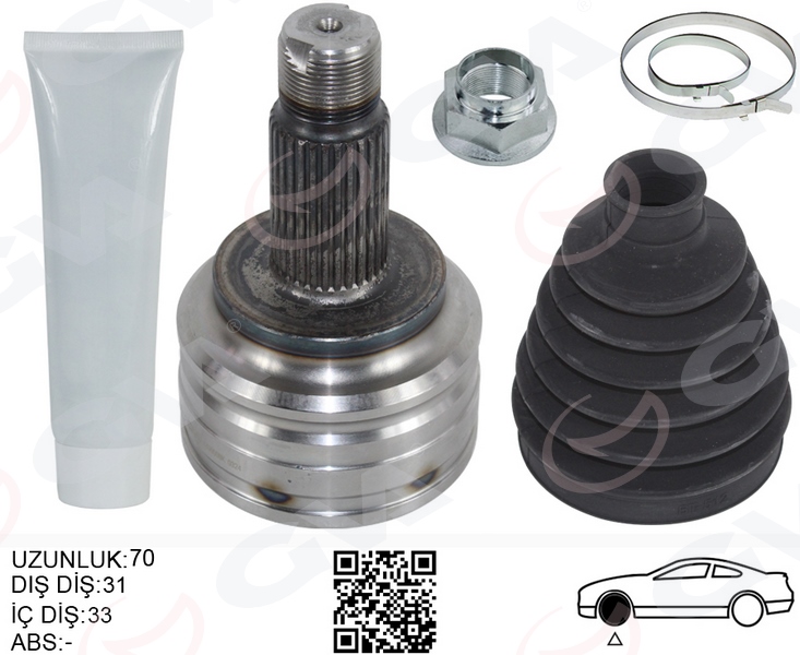 GVA AKS KAFASI DIŞ ÖN SAĞ/SOL BMW X3 E83 137MM 31607529201-31607529202 OEM: 31607529201-31607529202 - GVA 4499008K kodlu oto yedek parça görseli