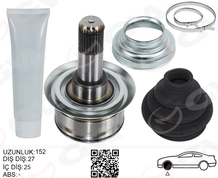 GVA AKS KAFASI ARKA SAĞ/SOL BMW F10 F12 F13 F06 152MM DİFERANSİYEL DİŞ 27 OEM: 33207630183-33207630184 - GVA 4499017K kodlu oto yedek parça görseli