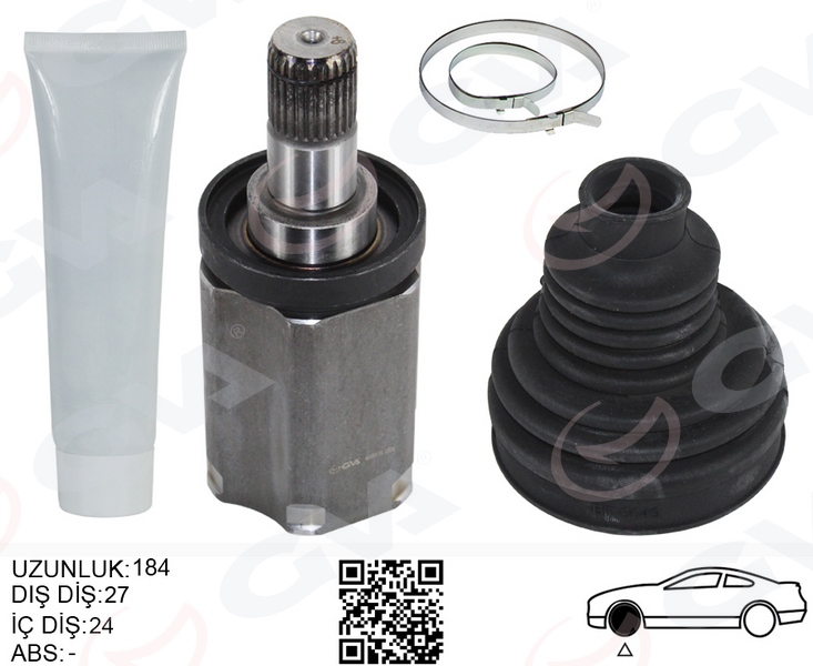 GVA AKS MILI ÖN İÇ SOL BMW F20 F30 F32 F34 F36 F10 F12 F13 F06 F07 F01 E70 F15 E71 E72 xDrıve SANZIMAN TARAFI UZUNLUK- 184MM OEM: 31607618681-31607593043-31607597693 - GVA 4499115 kodlu oto yedek parça görseli