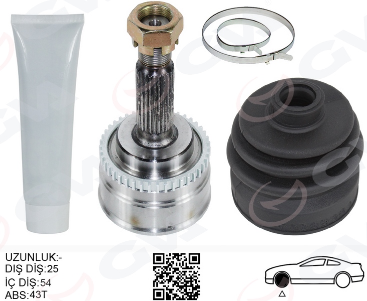 GVA ÖN AKS KAFASI DIŞ SAĞ-SOL VOLVO S40 -V40 1.8 99 04 OEM: 8601767-8601994-8602170-8251754 - GVA 4499125K kodlu oto yedek parça görseli