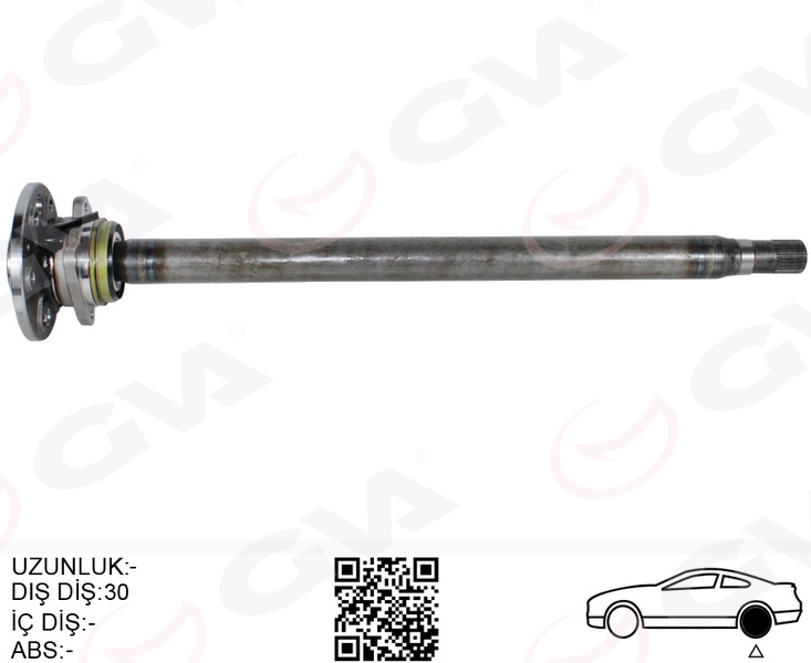 GVA AKS MILI ARKA SOL KALIN KISA 840mm MERCEDES SPRINTER B906 . VW CRAFTER 30-35-50 Z:29-30 PORYALI OEM: A9063502610-2E0501171D - GVA 4499154 kodlu oto yedek parça görseli