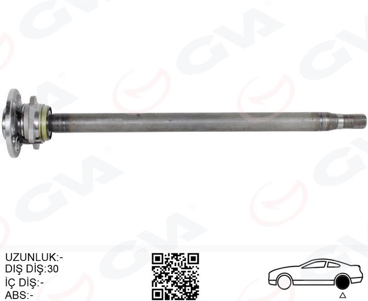 GVA AKS MILI ARKA SAG KALIN UZUN 892mm MERCEDES SPRINTER B906 . VW CRAFTER 30-35-50 Z:29-30 PORYALI OEM: A9063504010-2E0501172B - GVA 4499158 kodlu oto yedek parça görseli
