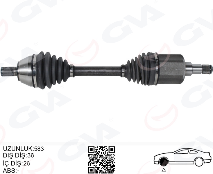 GVA ÖN AKS KOMPLE SOL VOLVO C30 10 D2 S40 II 10 D2 V50 10 D2 MEKANİK ŞANZIMAN 6 VİTES OEM: 31367150-36002896 - GVA 4499161 kodlu oto yedek parça görseli