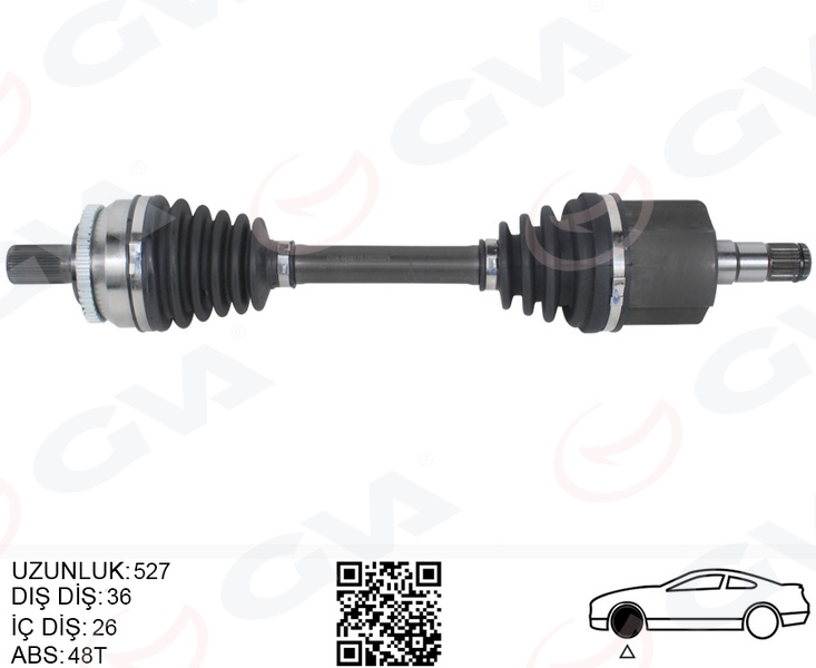 GVA ÖN AKS KOMPLE SOL VOLVO S60 I 2.0 T 2.4 04 10 V70 II 2.0 T 2.4 04 10 OEM: 9480544-8689210 - GVA 4499170 kodlu oto yedek parça görseli