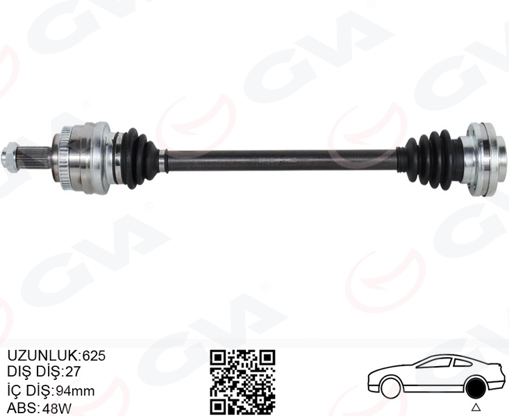 GVA KOMPLE AKS ARKA SOL BMW E46 E36 ARKA SAG SOL 625MM OEM: 33211229587 - GVA 4499182 kodlu oto yedek parça görseli
