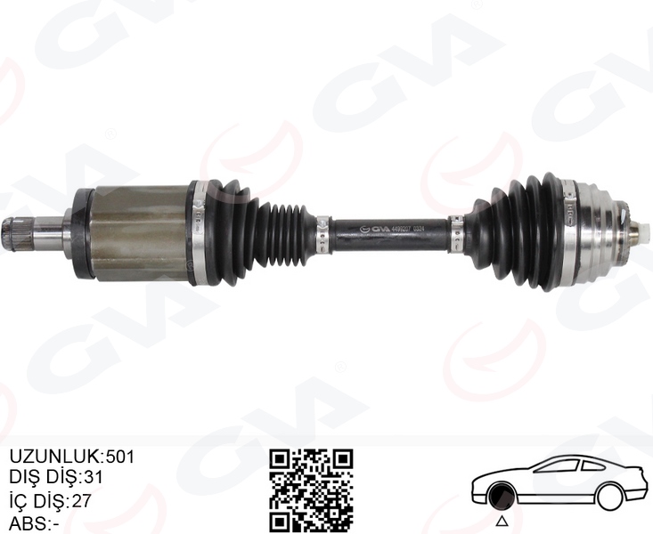 GVA KOMPLE AKS ÖN SOL BMW X1 E84 09 15 501MM 31607605511 OEM: 31607605511 - GVA 4499207 kodlu oto yedek parça görseli