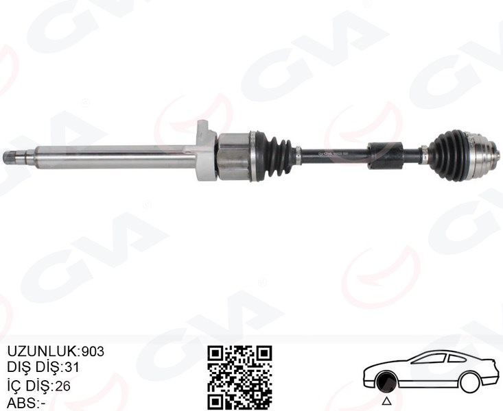 GVA KOMPLE AKS ON SAG BMW F45 F48 MINI COUNTRYMAN F60 MINI CLUBMAN F54 903MM 31608626886 OEM: 31605A2E014-31608657704-31607642108 - GVA 4499228 kodlu oto yedek parça görseli