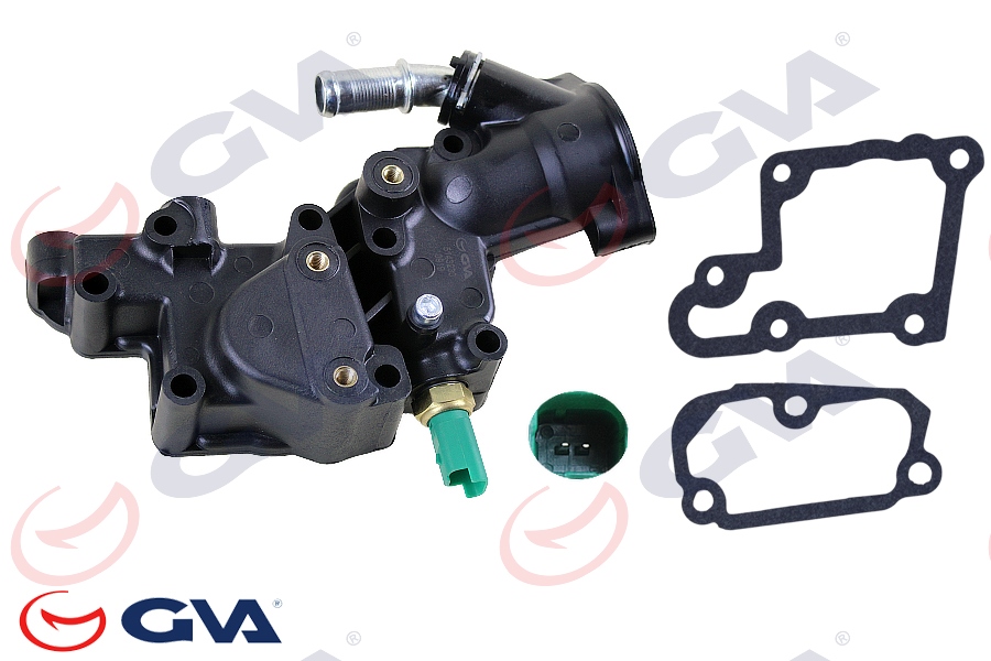 GVA TERMOSTAT KOMPLE / MÜŞÜRLÜ PARTNER-BERLINGO-SAXO-XSARA-P106-P306-P206-P206 -P207-BIPPER-C2-C3-NEMO OEM: 1336.P9-1336.Y8-9654775080 - GVA 5143230 kodlu oto yedek parça görseli