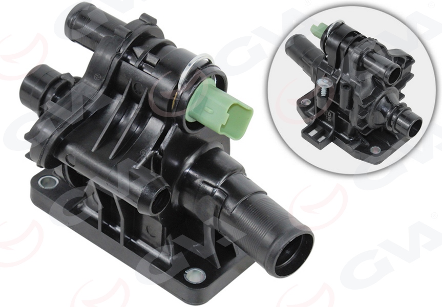 GVA TERMOSTAT KOMPLE PLASTİK GÖVDELİ 83 C CITROEN BERLINGO-C3 I-C4-C4 GRAND PICASSO I-C4 I-C5-C5 II FIAT SCUDO-FORD C-MAX-FIESTA V-FIESTA VI-FOCUS C-MAX-FOCUS II-FUSION-MAZDA 2-3-PEUGEOT 206 CC-206 OEM: 3M5Q8A586AC-1336.X2-1313841 - GVA 5143250 kodlu oto yedek parça görseli