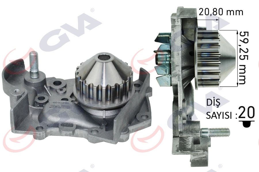 GVA DEVİRDAİM R19-R9-CLIO-EXP 1.4 ENJ. E6J-E7J PA412 OEM: 7700736091-7701633125 - GVA 5212160 kodlu oto yedek parça görseli