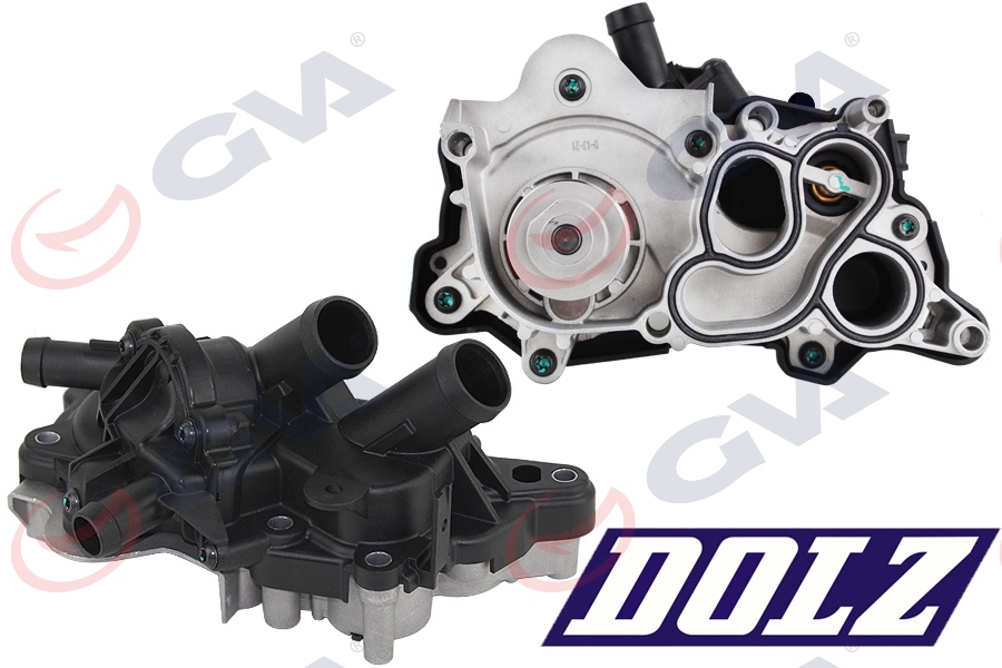 GVA SU POMPASI GOLF VII-LEON-A3 1.0-1.2-1.4-1.6 TSI 4 ÇIKIŞLI TERMOSTAT SU POMPASI OEM: 04E121600D-04E121600Q-04E121600AD - GVA 5275272 kodlu oto yedek parça görseli