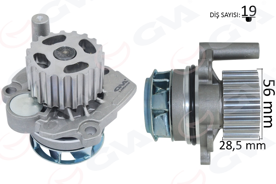 GVA DEVİRDAİM CRAFTER-T6-A3-JETTA-CADDY-POLO-PASSAT 1.2-1.6-2.0 TDI CAYB/C/D-CAAB/C-CKUB-CFFB-CFWA-CAGA OEM: 03L121011-03L121011J-03L121011P - GVA 5275824 kodlu oto yedek parça görseli