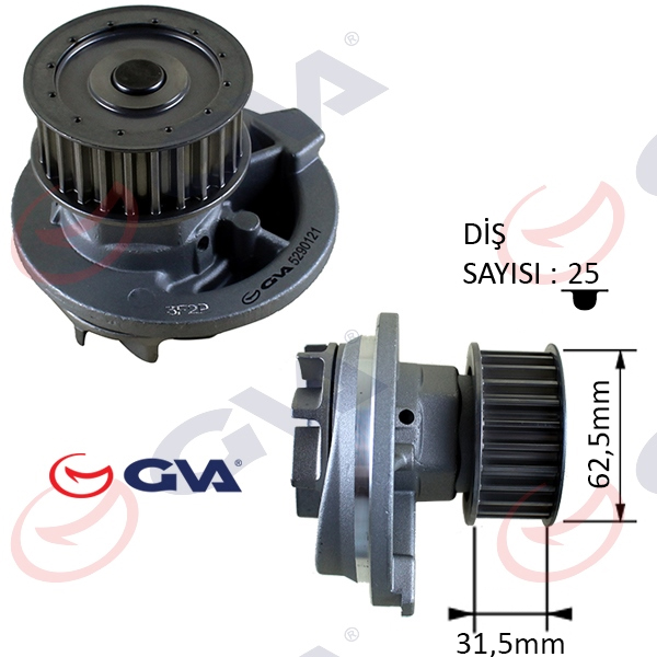 GVA DEVİRDAİM ASTRA F-G-VECTRA A-B-OMEGA B-KADETT E-CALIBRA A 1.8i 16V-1.7D-2.0i 16V 1334041 OEM: 1334053-9192370-1334050-90466343 - GVA 5290121 kodlu oto yedek parça görseli