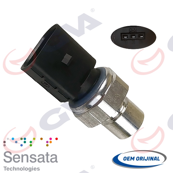 GVA KLİMA BASINÇ MÜŞÜRÜ 3 FİŞ GOLF 7-PASSAT-ARTEON-TIGUAN-A3-A4-A6-Q7-SUBERB-OCTAVIA-LEON 12 CRAFTER 1 5Q0959126A-4H0959126-8K0959126 OEM: 5Q0959126A-4H0959126-8K0959126 - GVA 5475210 kodlu oto yedek parça görseli