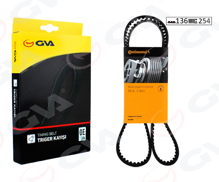 GVA TRİGER KAYIŞI 136x254 PARTNER-BERLINGO1.8D-1.9D 96-99 BOXER-405-406-XSARA-DUCATO CT1031/CT523 94008165-71739919 OEM: 94008165-71739919 - GVA 58136254 kodlu oto yedek parça görseli