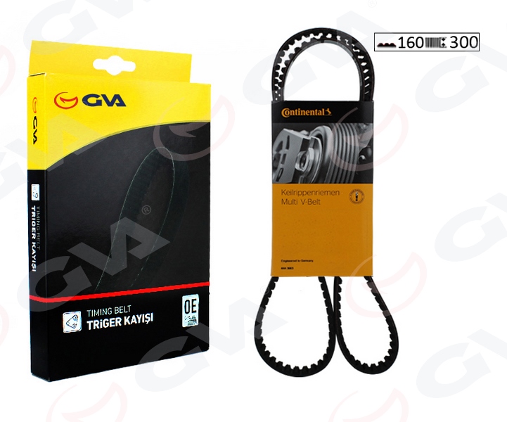 GVA TRİGER KAYIŞI 160x300 PASSAT 2.0TDI 07 CBAA /CBAB /CBAC /CBBB /CBDC 03L109119F OEM: 03L109119F - GVA 58160300 kodlu oto yedek parça görseli