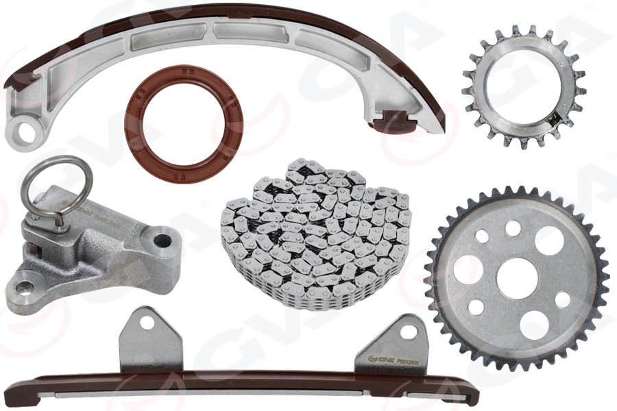 GVA EKSANTRİK ZİNCİR SETİ TOYOTA YARIS 1.3L 2SZ-FE SCP12 fransız üretim 03-> / 1.3L 2SZFE SCP90 VVTI fra nsız üretim 06-11 OEM: 1350623020-1354523010-1356623020 - GVA 59C7116 kodlu oto yedek parça görseli