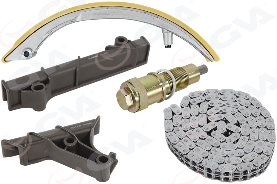 GVA EKSANTRIK ZINCIR SETI MERCEDES OM601 OM602 W201 W202 W210 W124 W460 W461 W463 W638 B901>B903 OEM: A0039975594-A6010500711-A6010500816 - GVA 59C9913 kodlu oto yedek parça görseli