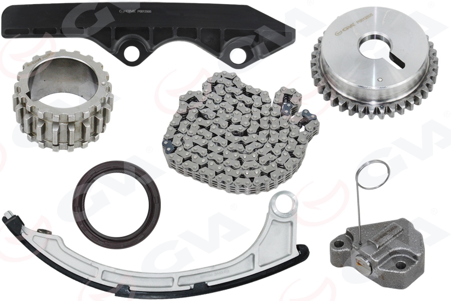 GVA EKSANTRİK ZİNCİR SETİ NISSAN MICRA 1.2L 1.4L CR12DE CR14DE K12 02-10 / NOTE 1.4L CR14DE E11 06-12 OEM: 13028AX001-13070BX000-13085BX000 - GVA 59C9933 kodlu oto yedek parça görseli