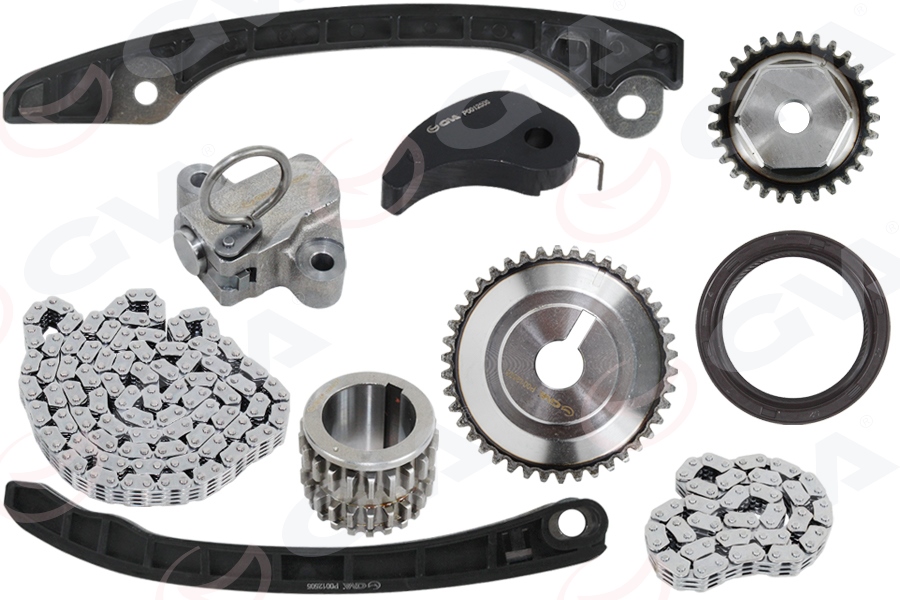 GVA EKSANTRİK ZİNCİR SETİ NISSAN JUKE 1.6L HR16DE 4 enjektörlü F15E 06- / NOTE 1.6L HR16DE 06- / QASHQ AI 1.6L HR16DE J10 06-13 OEM: 13028ED000-15041ED000-13070ED000 - GVA 59C9935 kodlu oto yedek parça görseli