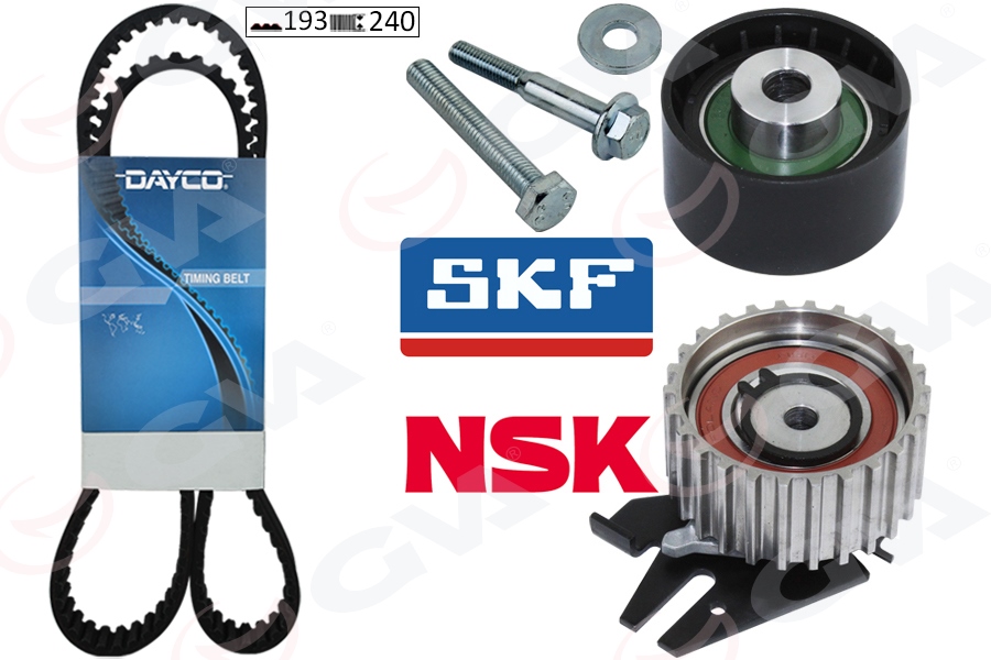 GVA EKSANTRİK GERGİ KİTİ FIAT DOBLO 01 BRAVA 96 01 BRAVO 96 01 PALIO 00 MAREA 96 1.9TD 193x240 OEM: 71736714 - GVA 59T2914D kodlu oto yedek parça görseli