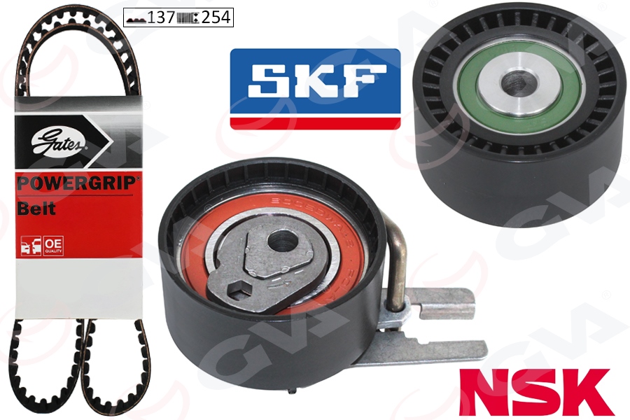 GVA EKSANTRİK GERGİ KİTİ P206-P207-P307-P308-P407-P3008-EXPERT-PARTNER-BERLINGO-JUMPY-C2-C3-C4-C5- XSARA -FOCUS II-FIESTA V-VI VOLVO S40-C30-V50-FIAT SCUDO EURO4 1.6 HDI-TDCİ OEM: 0831.V4-3M5Q8A615CA-9467565880 - GVA 59T4315G kodlu oto yedek parça görseli