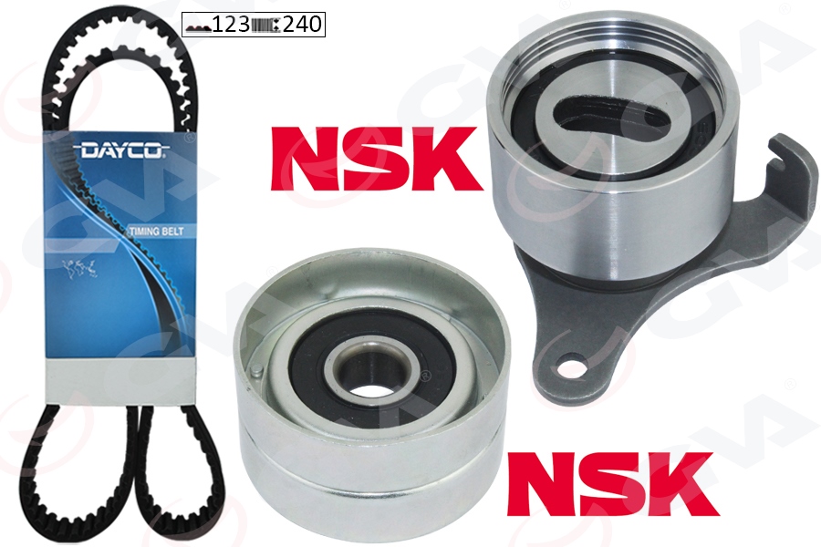 GVA TRİGER KAYIŞ SETİ EKSANTRİK SETİ TOYOTA COROLLA 1.3L 2E karbüratörlü EE90. EE100 88-98 1 KAYIŞ 2 RULMAN 123x240 OEM: 1356819025-1350310021-1350511021 - GVA 59T7118D kodlu oto yedek parça görseli