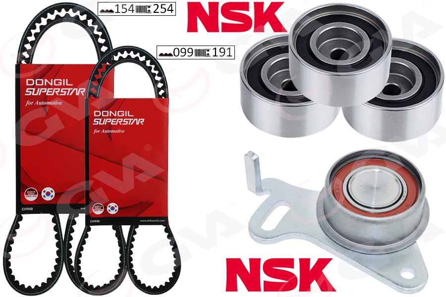 GVA TRİGER KAYIŞ SETİ EKSANTRİK SETİ MITSUBISHI L200 2.5L 4D56T DI-D CR 4X2 4X4 KA4T KB4T 07-14 2 KAYIŞ 4 RULMAN 154x254 099x190 - KÜTÜKSÜZ OEM: 1145A019-MD310484-1145A020-MD050125 - GVA 59T8171 kodlu oto yedek parça görseli