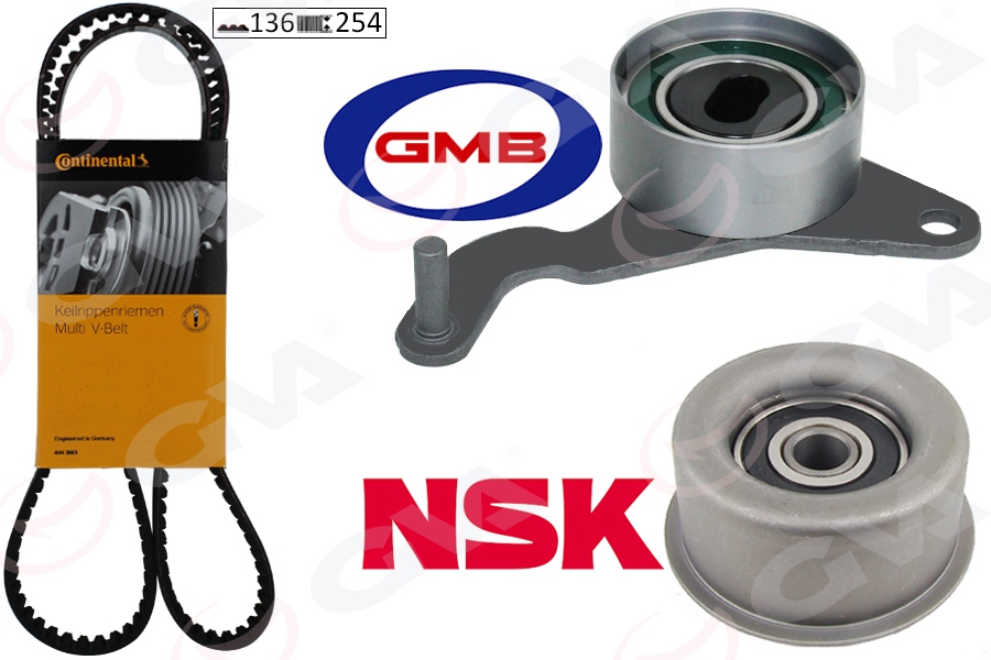 GVA EKSANTRİK GERGİ KİTİ 25x136 ASTRA F 91-98 -COMBO B-CORSA B 93 VECTRA A-B 90 1.7 8V 17D-X17D-TD MAZDA 323 OEM: 1606343-1606349-93188129 - GVA 59T9002 kodlu oto yedek parça görseli