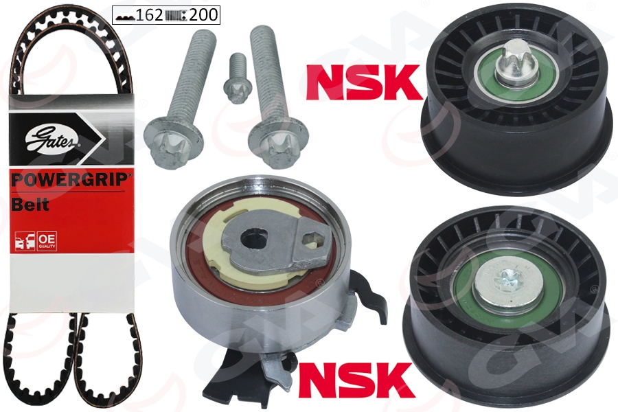 GVA EKSANTRİK GERGİ KİTİ 162x200 ASTRA G-CORSA C-VECTRA C-MERIVA A-ZAFIRA A 1.4-1.6-1.8 16V Z16XE-Z14XE OEM: 95518060-1629094-1606306-95516735 - GVA 59T9008 kodlu oto yedek parça görseli